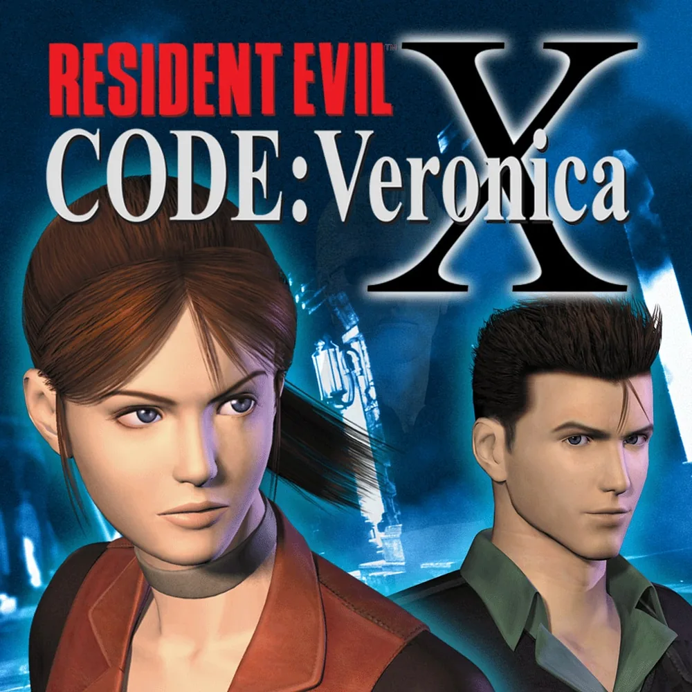 Resident Evil Code Veronica X official PlayStation cover art with Claire and Chris Redfield