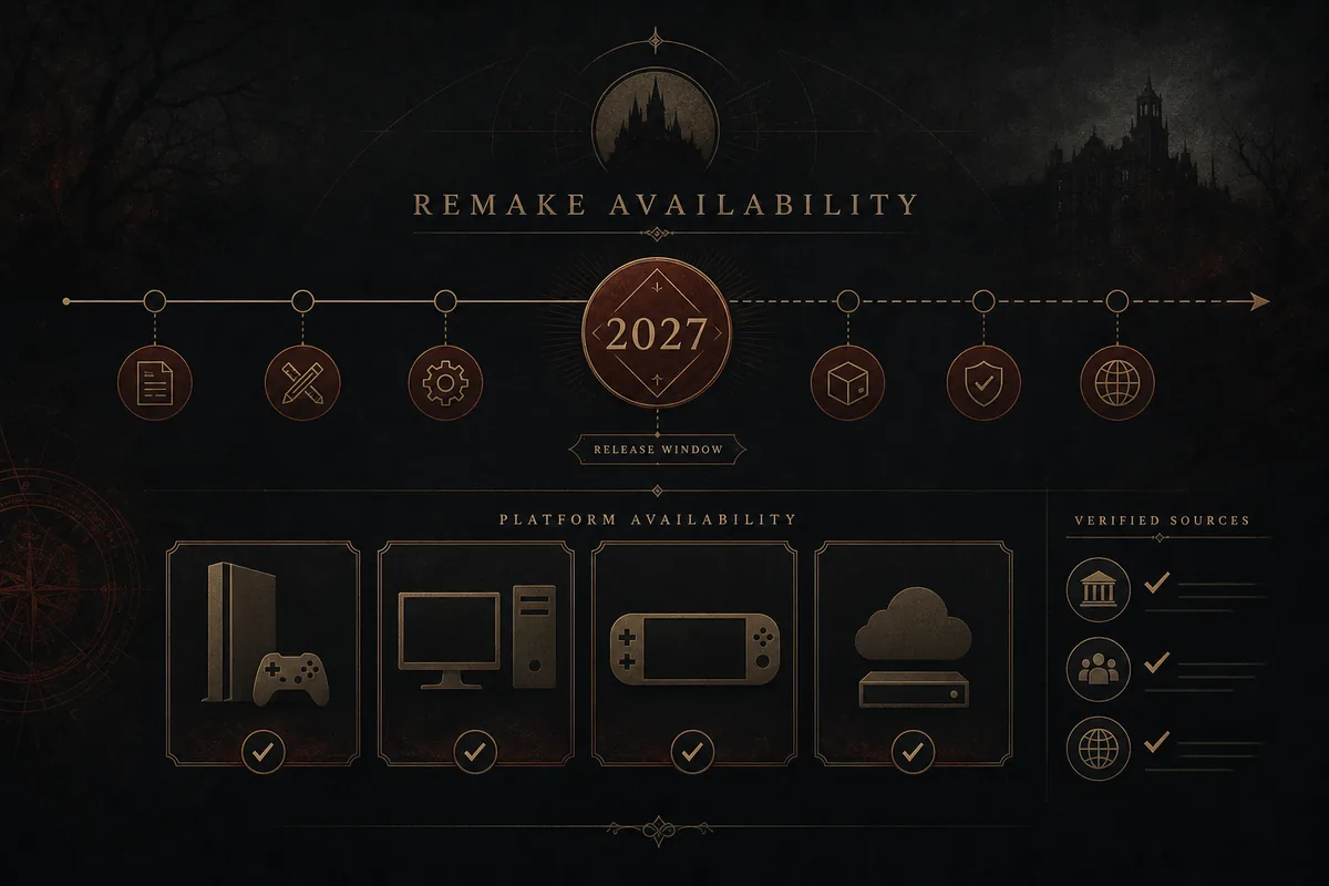 Editorial platform availability diagram for Resident Evil Veronica on PS5 Xbox Series Switch 2 and PC