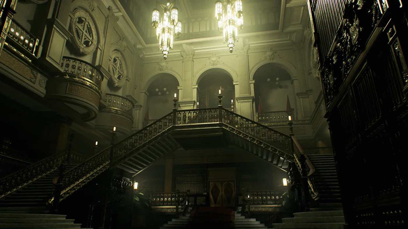 Official Resident Evil Veronica screenshot of the Ashford estate interior